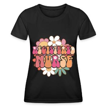 Infirmière autorisée Krankenschwester Nursing - T-shirt sport Femme - noir - Devant - AI Model Female 172 light (172cm)