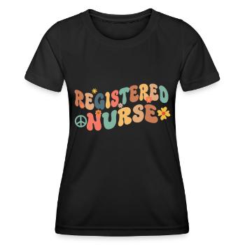 Infirmière autorisée Krankenschwester Nursing - T-shirt sport Femme - noir - Devant - AI Model Female 172 light (172cm)