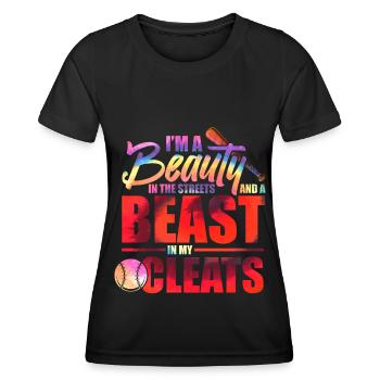 Binden Sie Dye Softball Teen Girls Softballspieler - Frauen Funktions-T-Shirt - Schwarz - Vorne - AI Model Female 172 light (172cm)