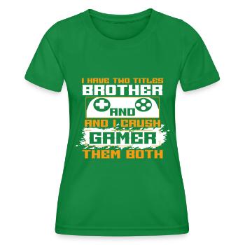 Videospiele Gaming Boys Bruder Teen - Frauen Funktions-T-Shirt - Kelly Green - Vorne - AI Model Female 172 dark (172cm)