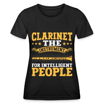 Clarinettiste Clarinette Jouant de la basse - T-shirt sport Femme - noir - Devant - AI Model Female 172 light (172cm)