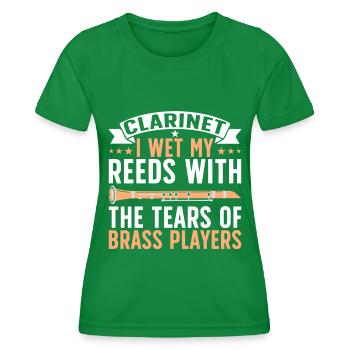 Clarinettiste Clarinette Jouant de la basse - T-shirt sport Femme - vert - Devant - AI Model Female 172 dark (172cm)
