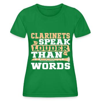 Clarinettiste Clarinette Jouant de la basse - T-shirt sport Femme - vert - Devant - AI Model Female 172 dark (172cm)