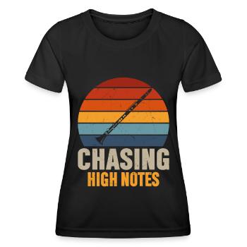Clarinettiste Clarinette Jouant de la basse - T-shirt sport Femme - noir - Devant - AI Model Female 172 light (172cm)