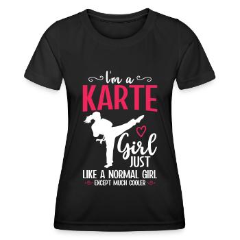 Karate Girl Martial Arts Women Karate Kick - Frauen Funktions-T-Shirt - Schwarz - Vorne - AI Model Female 172 light (172cm)
