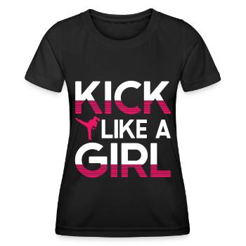 Karate Girl Martial Arts Women Karate Kick - Frauen Funktions-T-Shirt - Schwarz - Vorne - AI Model Female 172 light (172cm)