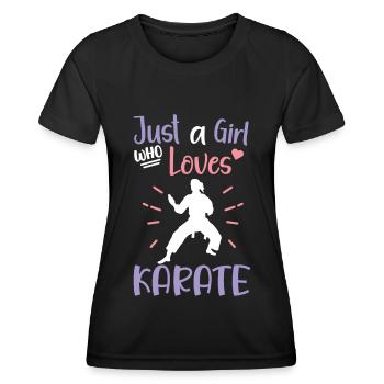 Karate Girl Martial Arts Women Karate Kick - Frauen Funktions-T-Shirt - Schwarz - Vorne - AI Model Female 172 light (172cm)