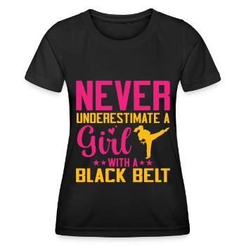 Karate Girl Martial Arts Women Karate Kick - Frauen Funktions-T-Shirt - Schwarz - Vorne - AI Model Female 172 light (172cm)