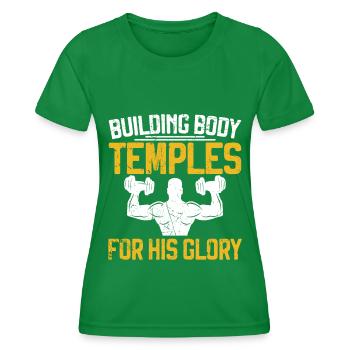 Jesus Christian Gym Workout - Women's Functional T-Shirt - kelly green - Front - AI Model Female 172 dark (172cm)