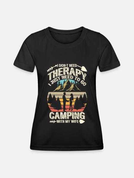 Husband And Wife Camping Partner Couple Matching - Women's Functional T-Shirt - black