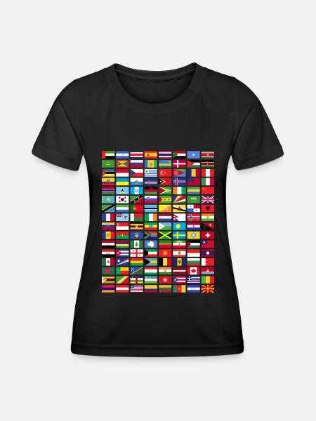 All countries Flags of the world 287 Flag - Women's Functional T-Shirt - black