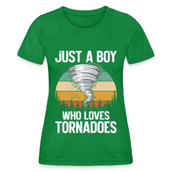 Lustiger Tornado Hurricane Wetter Chaser - Frauen Funktions-T-Shirt - Kelly Green - Vorne - AI Model Female 172 dark (172cm)