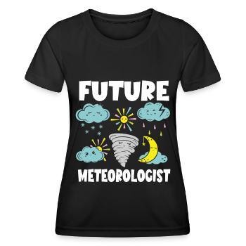 Funny Tornado Hurricane Weather Chaser - Women's Functional T-Shirt - black - Front - AI Model Female 172 light (172cm)