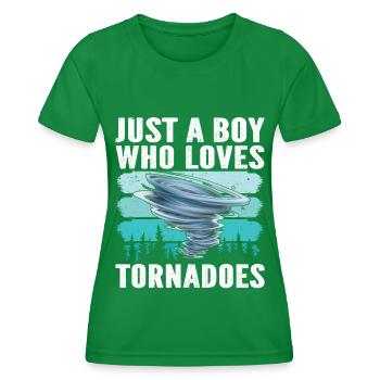Lustiger Tornado Hurricane Wetter Chaser - Frauen Funktions-T-Shirt - Kelly Green - Vorne - AI Model Female 172 dark (172cm)