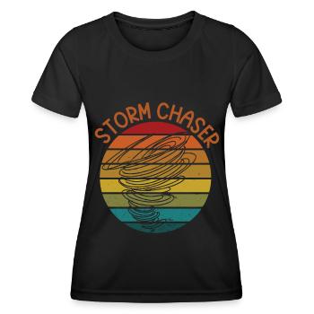 Lustiger Tornado Hurricane Wetter Chaser - Frauen Funktions-T-Shirt - Schwarz - Vorne - AI Model Female 172 light (172cm)