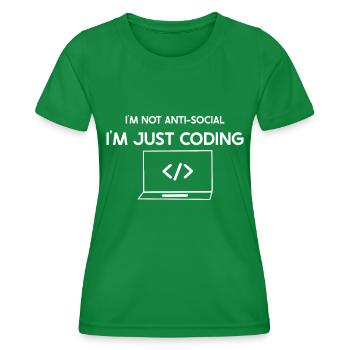 Software Developer, Computer Engineer, Nerd - Women's Functional T-Shirt - kelly green - Front - AI Model Female 172 dark (172cm)