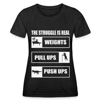 Der Kampf Ist Ein Echtes T-Rex Dinosaurier Fitness - Frauen Funktions-T-Shirt - Schwarz - Vorne - AI Model Female 172 light (172cm)