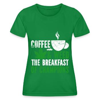 Weed, Café, Cannabis, Stoner, Caféine, Ganja - T-shirt sport Femme - vert - Devant - AI Model Female 172 dark (172cm)