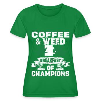 Weed, Café, Cannabis, Stoner, Caféine, Ganja - T-shirt sport Femme - vert - Devant - AI Model Female 172 dark (172cm)