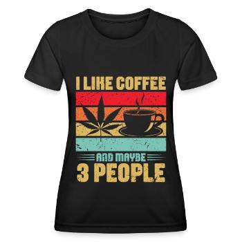 Weed, Café, Cannabis, Stoner, Caféine, Ganja - T-shirt sport Femme - noir - Devant - AI Model Female 172 light (172cm)