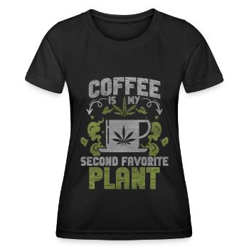 Weed, Café, Cannabis, Stoner, Caféine, Ganja - T-shirt sport Femme - noir - Devant - AI Model Female 172 light (172cm)
