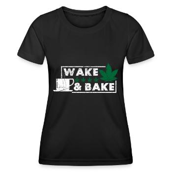 Weed, Café, Cannabis, Stoner, Caféine, Ganja - T-shirt sport Femme - noir - Devant - AI Model Female 172 light (172cm)