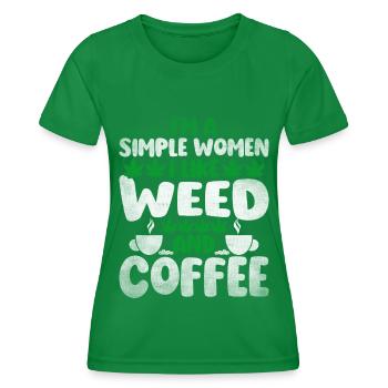 Weed, Café, Cannabis, Stoner, Caféine, Ganja - T-shirt sport Femme - vert - Devant - AI Model Female 172 dark (172cm)