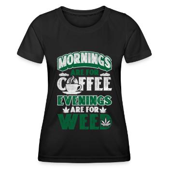 Weed, Café, Cannabis, Stoner, Caféine, Ganja - T-shirt sport Femme - noir - Devant - AI Model Female 172 light (172cm)