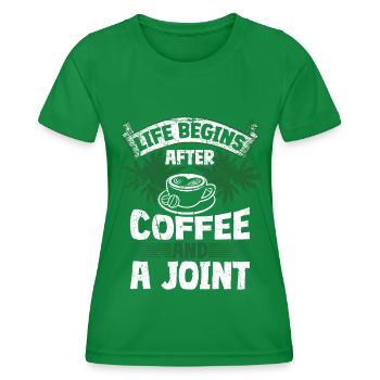 Weed, Café, Cannabis, Stoner, Caféine, Ganja - T-shirt sport Femme - vert - Devant - AI Model Female 172 dark (172cm)