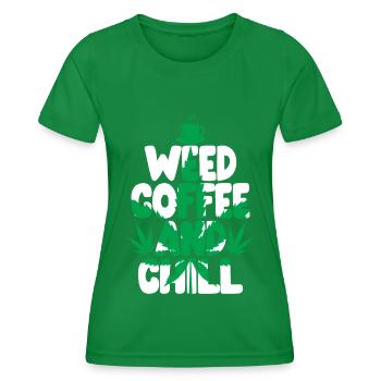 Weed, Café, Cannabis, Stoner, Caféine, Ganja - T-shirt sport Femme - vert - Devant - AI Model Female 172 dark (172cm)