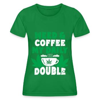 Weed, Café, Cannabis, Stoner, Caféine, Ganja - T-shirt sport Femme - vert - Devant - AI Model Female 172 dark (172cm)