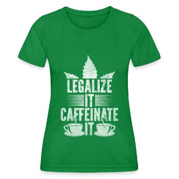 Weed, Café, Cannabis, Stoner, Caféine, Ganja - T-shirt sport Femme - vert - Devant - AI Model Female 172 dark (172cm)