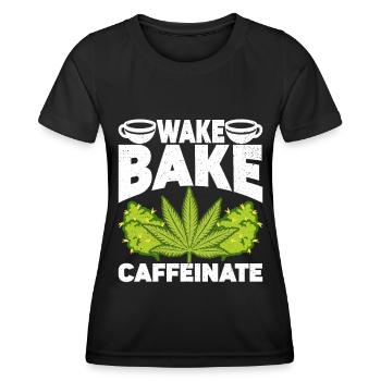 Weed, Café, Cannabis, Stoner, Caféine, Ganja - T-shirt sport Femme - noir - Devant - AI Model Female 172 light (172cm)
