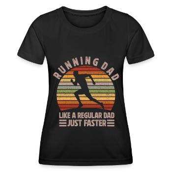 Running Dad Marathon Runner Coach Marathoner - Women's Functional T-Shirt - black - Front - AI Model Female 172 light (172cm)