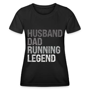Running Dad Marathon Runner Coach Marathoner - Women's Functional T-Shirt - black - Front - AI Model Female 172 light (172cm)