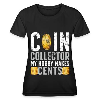 Collectionneurs de pièces de monnaie Numismatique Collectionner des pièces de monnaie - T-shirt sport Femme - noir - Devant - AI Model Female 172 light (172cm)
