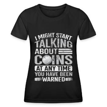 Collectionneurs de pièces de monnaie Numismatique Collectionner des pièces de monnaie - T-shirt sport Femme - noir - Devant - AI Model Female 172 light (172cm)