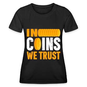 Collectionneurs de pièces de monnaie Numismatique Collectionner des pièces de monnaie - T-shirt sport Femme - noir - Devant - AI Model Female 172 light (172cm)