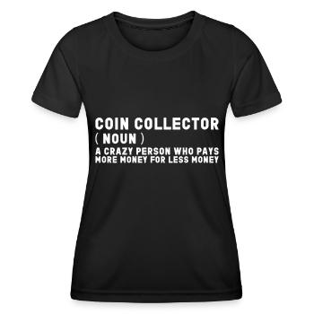 Collectionneurs de pièces de monnaie Numismatique Collectionner des pièces de monnaie - T-shirt sport Femme - noir - Devant - AI Model Female 172 light (172cm)