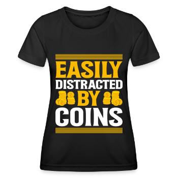 Collectionneurs de pièces de monnaie Numismatique Collectionner des pièces de monnaie - T-shirt sport Femme - noir - Devant - AI Model Female 172 light (172cm)