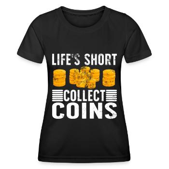 Collectionneurs de pièces de monnaie Numismatique Collectionner des pièces de monnaie - T-shirt sport Femme - noir - Devant - AI Model Female 172 light (172cm)