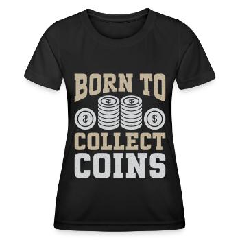 Collectionneurs de pièces de monnaie Numismatique Collectionner des pièces de monnaie - T-shirt sport Femme - noir - Devant - AI Model Female 172 light (172cm)