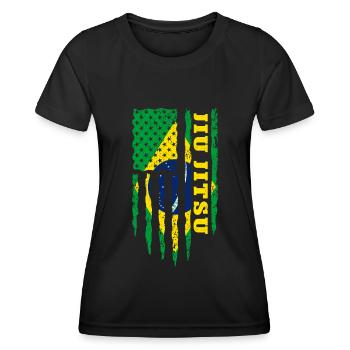 Brazilian Jiu Jitsu BJJ MMA Grappling - Women's Functional T-Shirt - black - Front - AI Model Female 172 light (172cm)