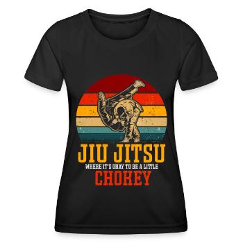 Brazilian Jiu Jitsu BJJ MMA Grappling - Women's Functional T-Shirt - black - Front - AI Model Female 172 light (172cm)