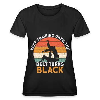 Brazilian Jiu Jitsu BJJ MMA Grappling - Women's Functional T-Shirt - black - Front - AI Model Female 172 light (172cm)