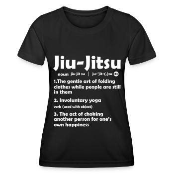 Brazilian Jiu Jitsu BJJ MMA Grappling - Women's Functional T-Shirt - black - Front - AI Model Female 172 light (172cm)