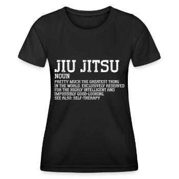 Brazilian Jiu Jitsu BJJ MMA Grappling - Women's Functional T-Shirt - black - Front - AI Model Female 172 light (172cm)
