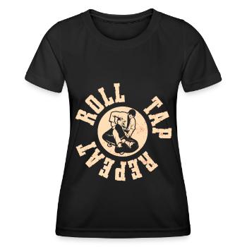 Brazilian Jiu Jitsu BJJ MMA Grappling - Women's Functional T-Shirt - black - Front - AI Model Female 172 light (172cm)
