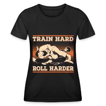 Brazilian Jiu Jitsu BJJ MMA Grappling - Women's Functional T-Shirt - black - Front - AI Model Female 172 light (172cm)