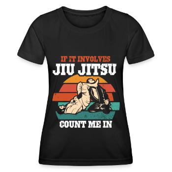 Brazilian Jiu Jitsu BJJ MMA Grappling - Women's Functional T-Shirt - black - Front - AI Model Female 172 light (172cm)